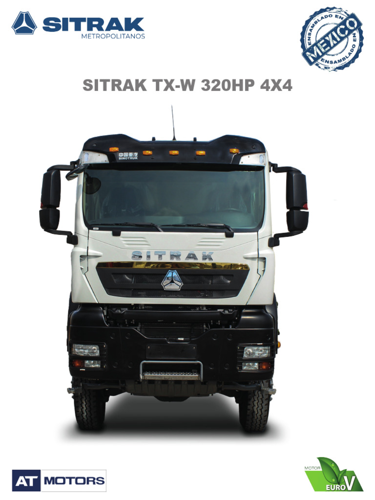 SITRAK TX-W 320HP 4X4: Especificaciones Técnicas | PDF | Embrague | Eje