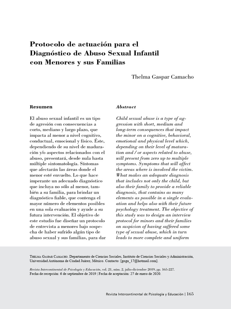 Protocolo Actuacion ASI | PDF | Abuso sexual | Abuso Sexual Infantil