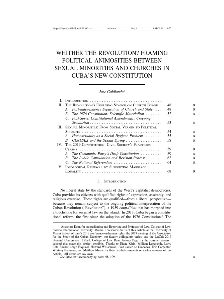 Political Animosities in Cuba's Constitution | PDF | Cuba | Homosexuality