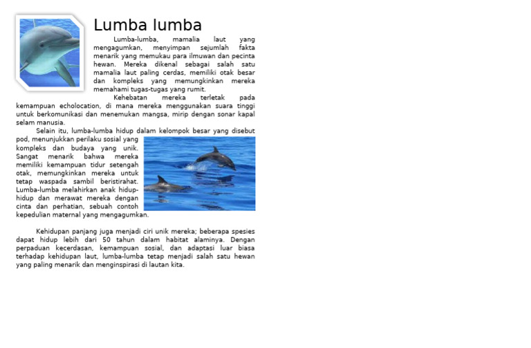 Fakta Menarik tentang Lumba-Lumba | PDF