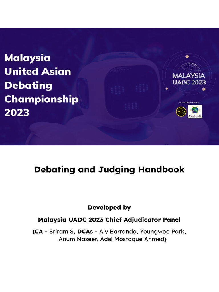 UADC 2023 Debating Handbook | PDF | Knowledge | Argument