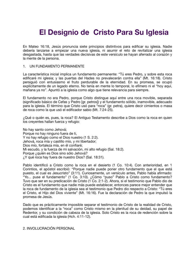 Principios de Cristo para Su Iglesia | PDF | Cristo (título) | Iglesia ...