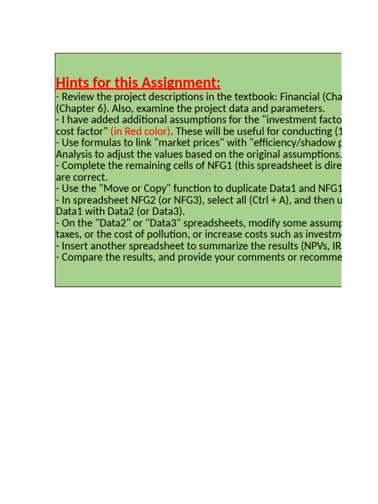 NFG Project 2024 - Assignment | PDF | Net Present Value | Discounted ...
