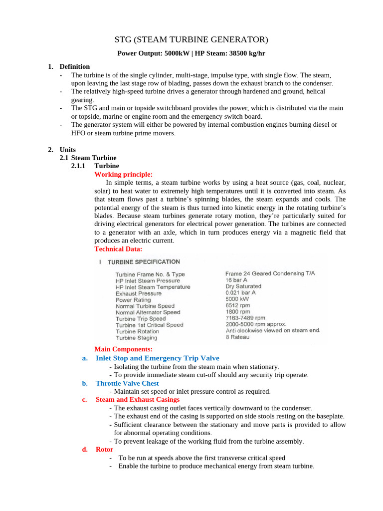 STG Steam Turbine Generator Overview | PDF | Turbine | Engines