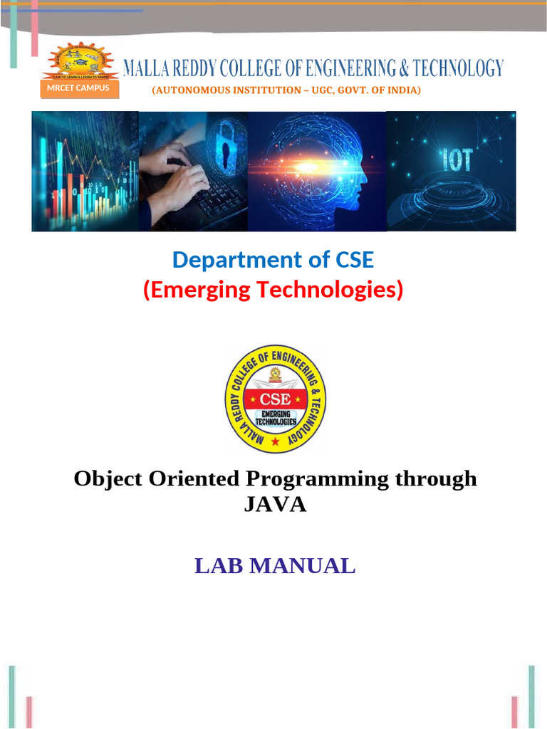 Lab Manual Object Oriented Programming Through JAVA | PDF | Engineering ...