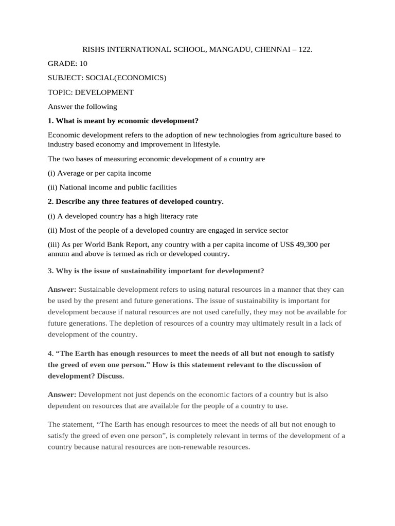 GR 10 Economics Development Notes | PDF | Environmental Degradation ...