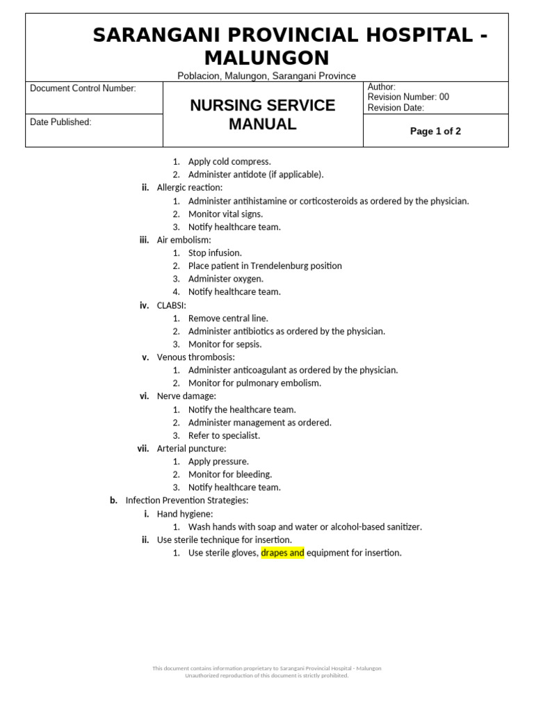 IV Therapy Complications Management Guide | PDF | Intravenous Therapy ...