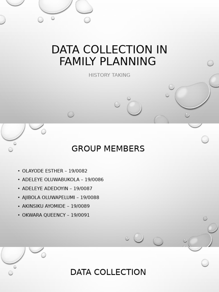 Data Collection in Family Planning: History Taking | PDF | Birth ...