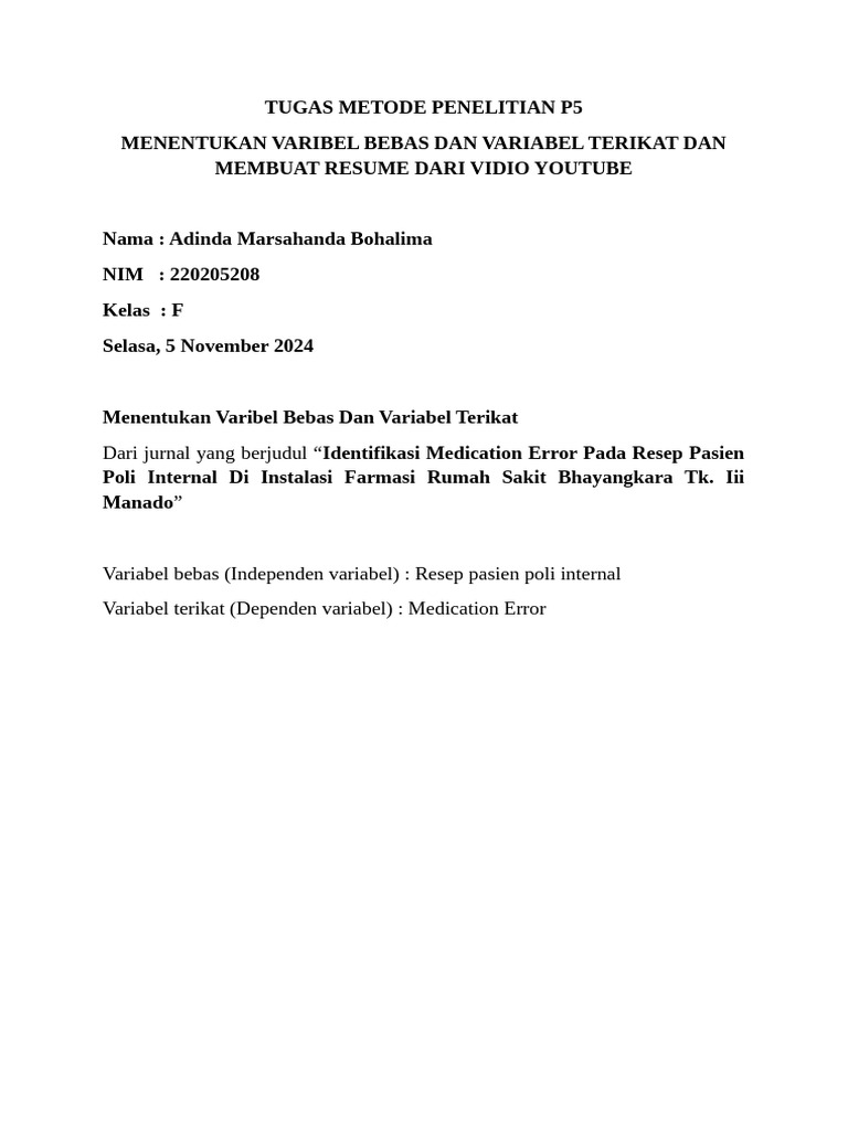 Menentukan Varibel Penelitian | PDF | Karier & Perkembangan