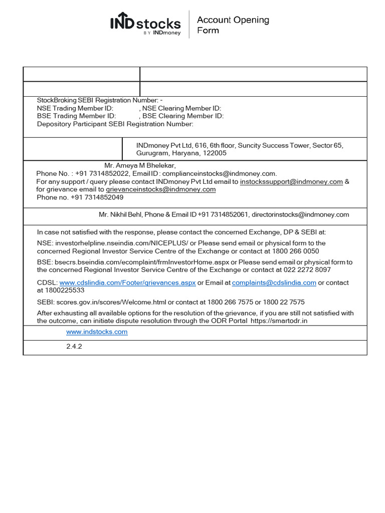 Trading Account Opening Guidelines | PDF | Identity Document | Stocks