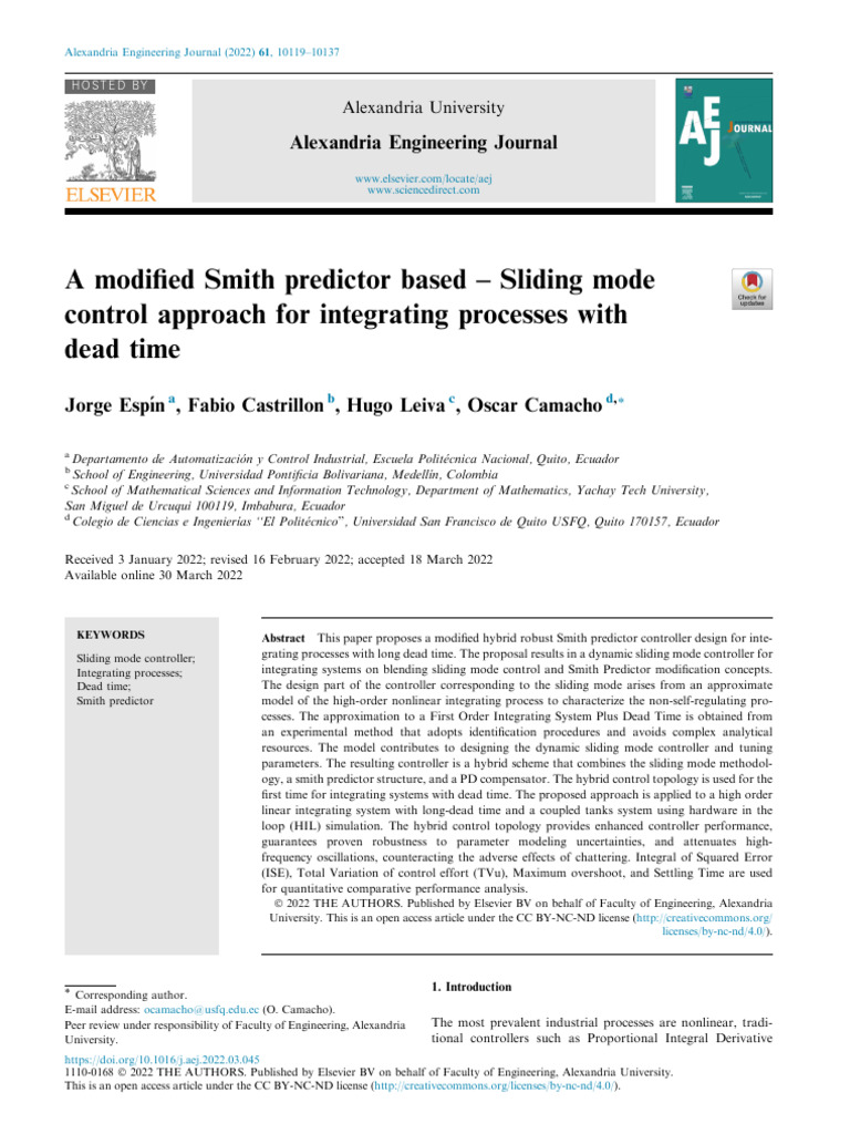 Sliding Mode Control for Dead Time Processes | PDF | Control Theory ...