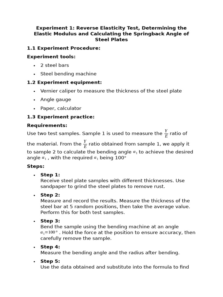 Experiment 1 | PDF | Bending | Mechanics