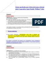 Borrador Modificaciones Al Estatuto de La Cooperativa de Agua Potable Rural Pellines Ltda PDF