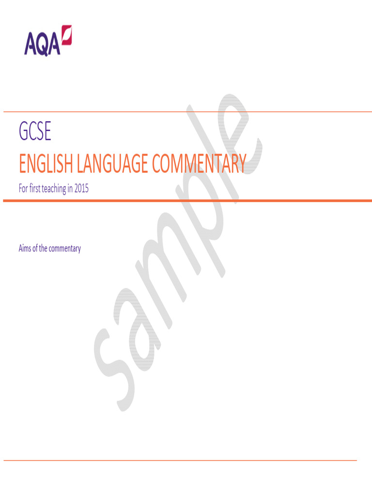 GCSE English Language Assessment Guide | PDF | Reading Comprehension ...