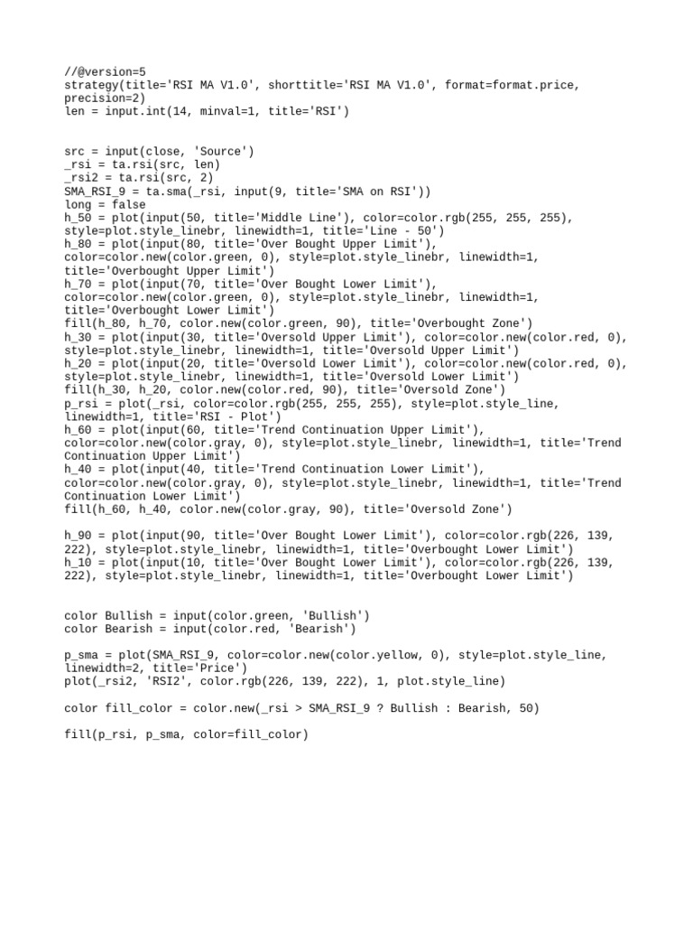 Advanced RSI Strategy Implementation | PDF