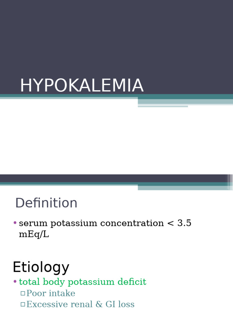 Thu30Jul200960245PM - HYPOKALEMIA 2003 | PDF | Potassium | Chemistry