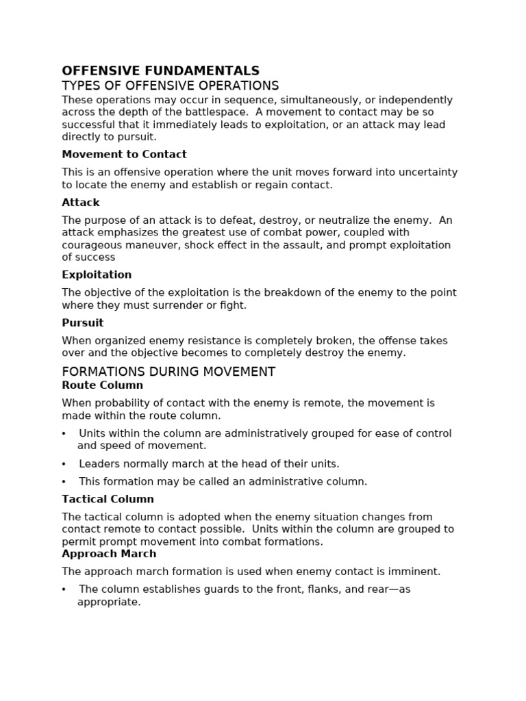 Offensive Operations Overview | PDF | Maneuver Warfare | Improvised ...