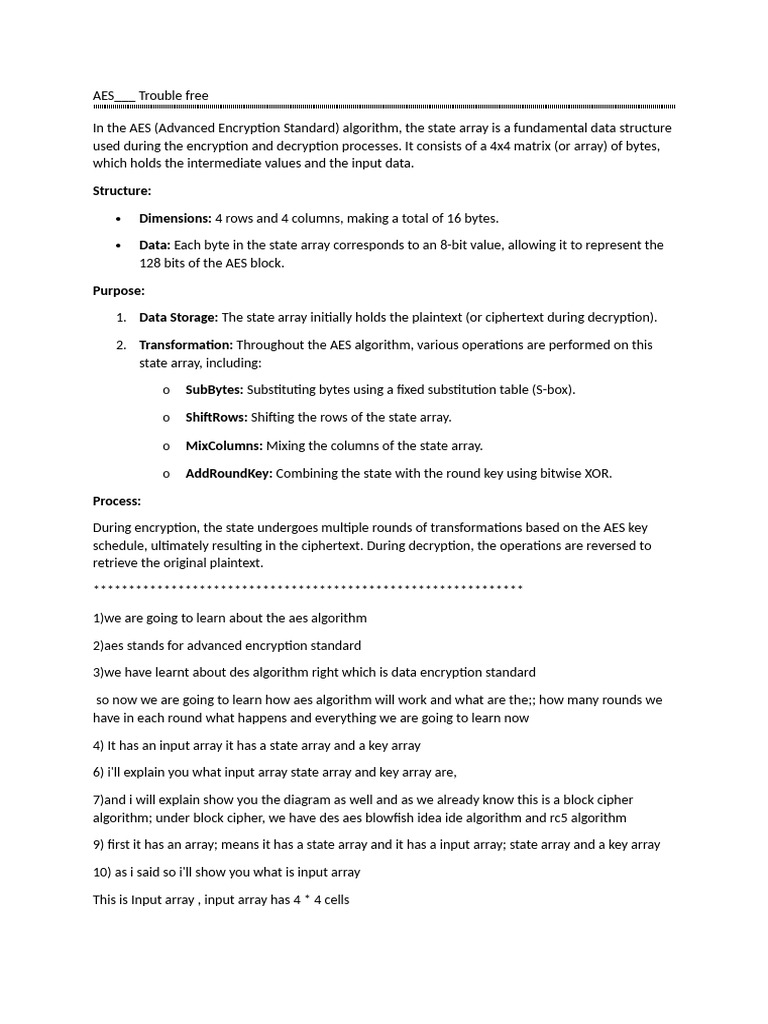 AES - Perfect Notes | PDF | Encryption | Security Engineering