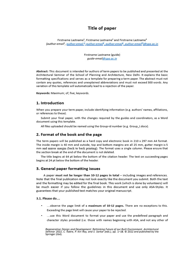 Appendix F TermPaper Template | PDF | Paragraph | Citation