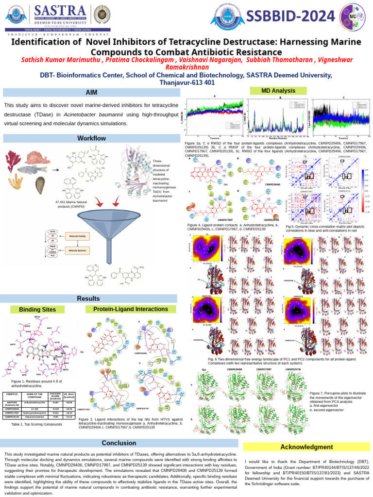 Poster SSBBID 2024 Sathish | PDF | Docking (Molecular) | Biomolecules