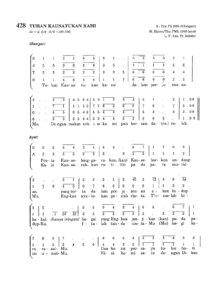 Ps 428 tuhan kau satukan kami pdf