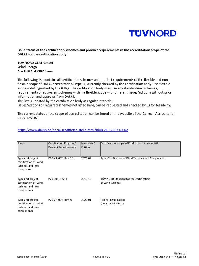 Issue Status of The Certification Schemes | PDF | Wind Turbine | Wind Power