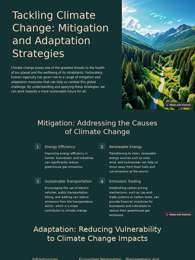 Tackling Climate Change Mitigation and Adaptation Strategies | PDF ...