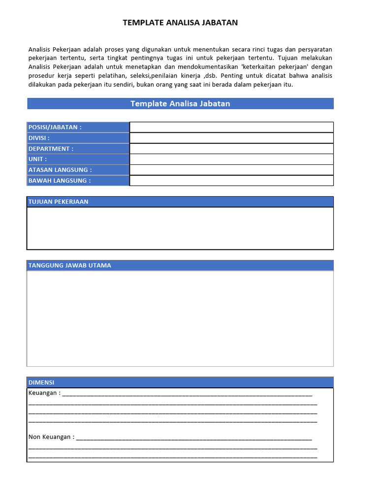 Job Analysis Template PDF