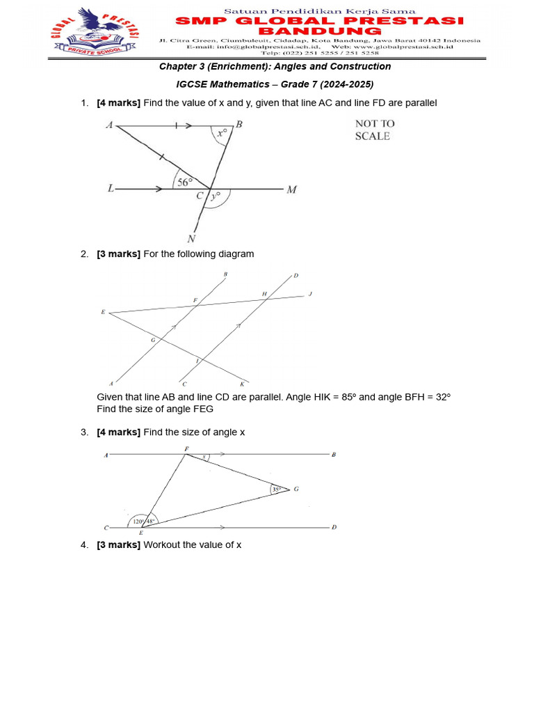 Angles and Construction Problems for IGCSE | PDF | Teaching Methods ...
