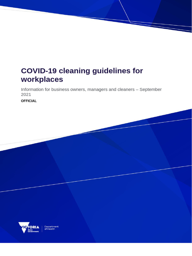 Covid 19 Cleaning Guidelines For Workplaces | PDF | Personal Protective ...