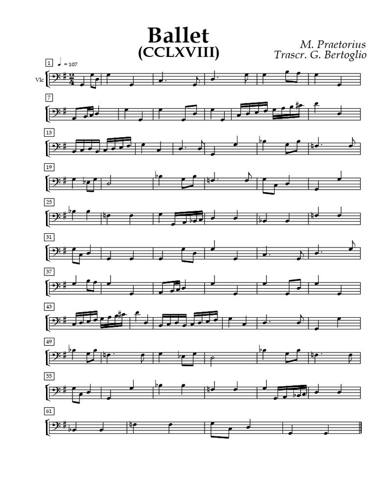 Praetorius - Ballet 4 | PDF