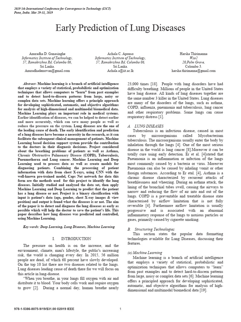 Early Lung Disease Pred | PDF | Machine Learning | Deep Learning