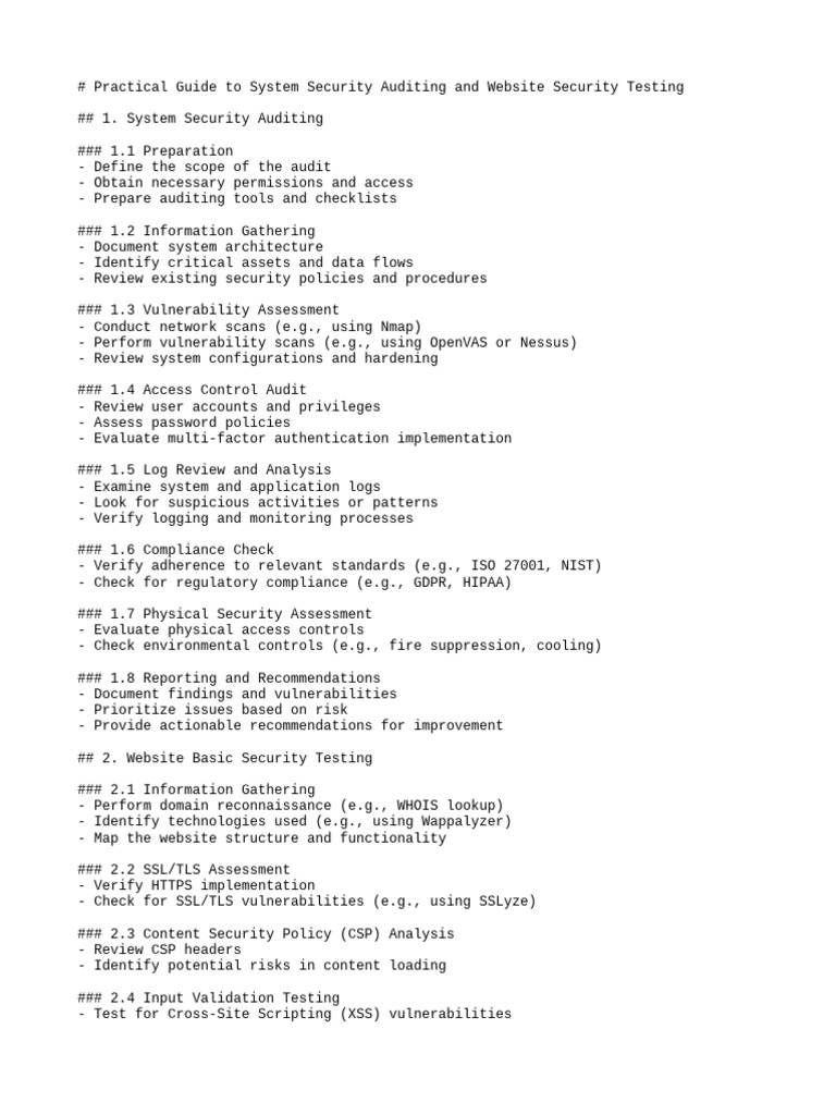 System Security Auditing & Website Testing | PDF | Computer Security ...