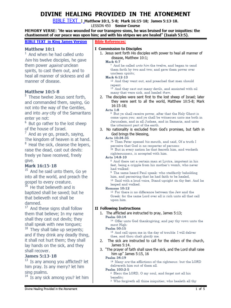 Healing Through Christ's Atonement | PDF | Jesus | Gospel Of Mark
