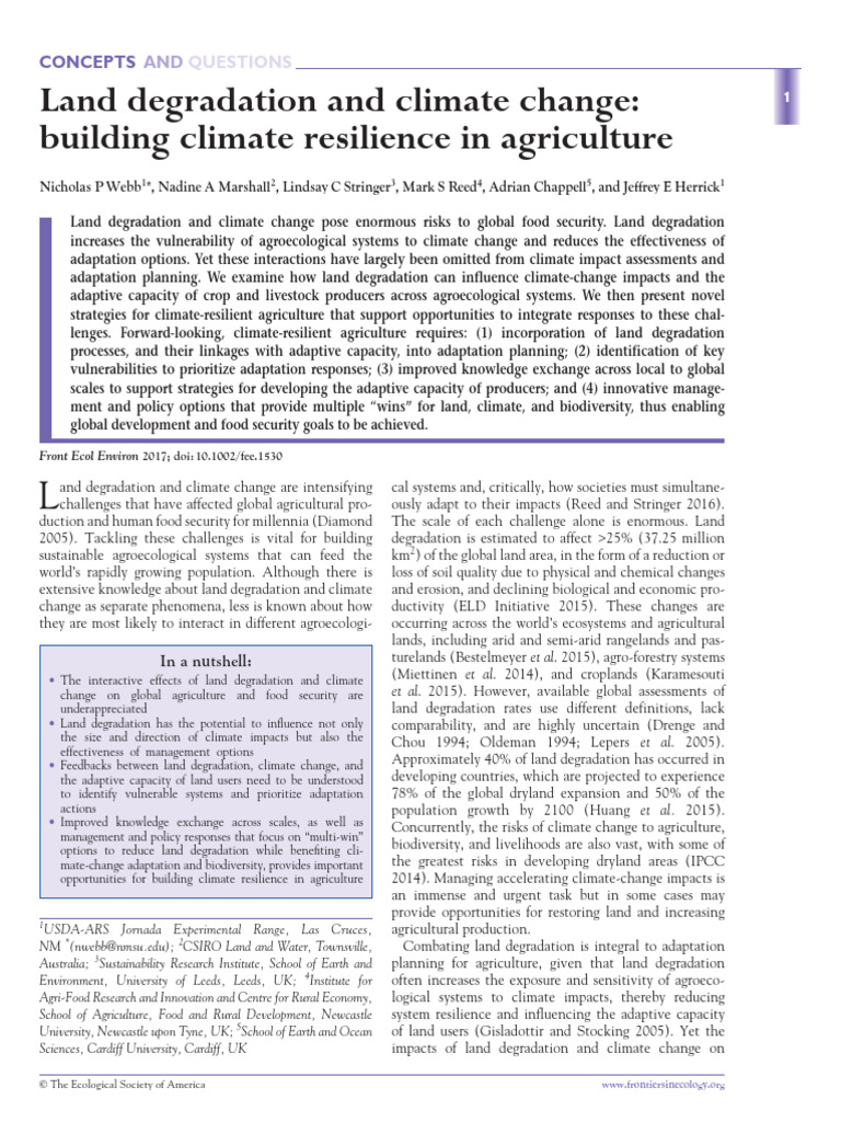 Land Degradation and Climate Change | PDF | Environmental Degradation ...
