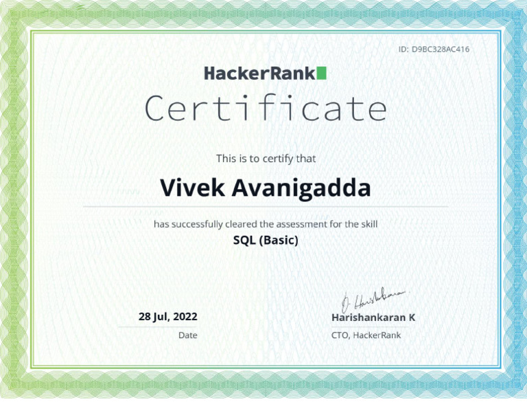 SQL - Basic Certificate | PDF