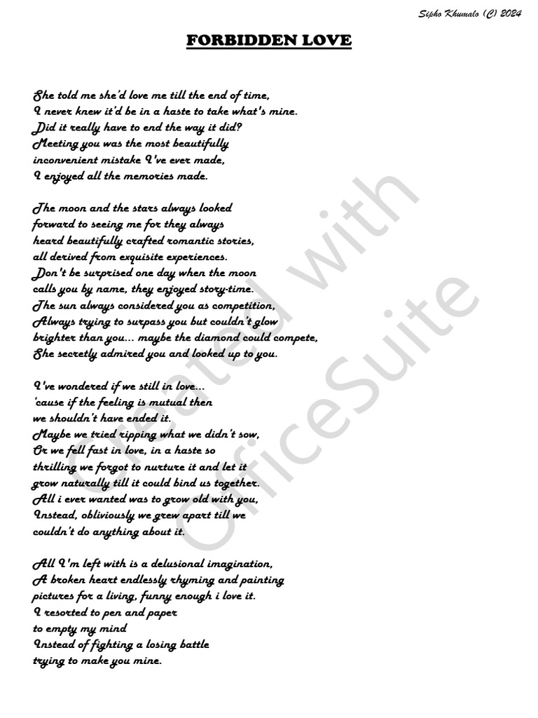 Forbidden Love A Poetic Reflection PDF