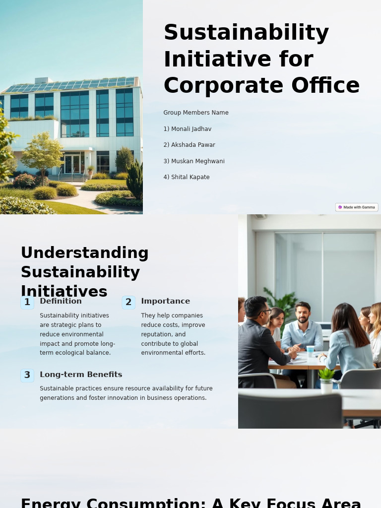 Corporate Sustainability Initiative Plan | PDF | Energy Conservation ...