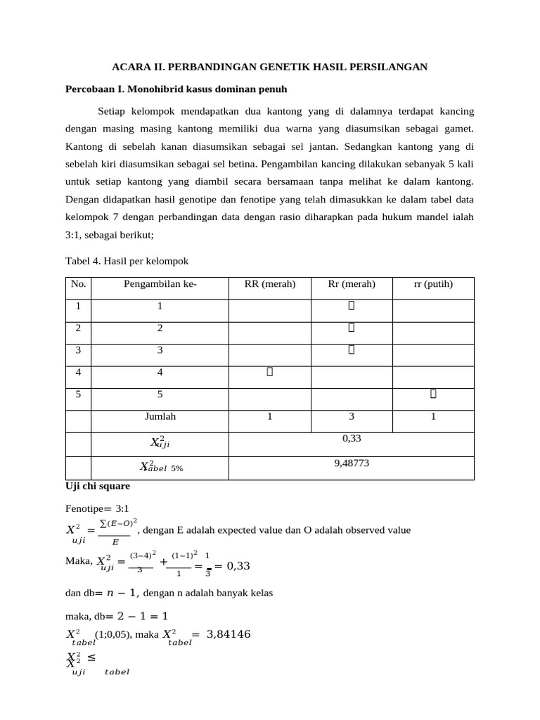 Analisis Hasil Persilangan Genetik | PDF