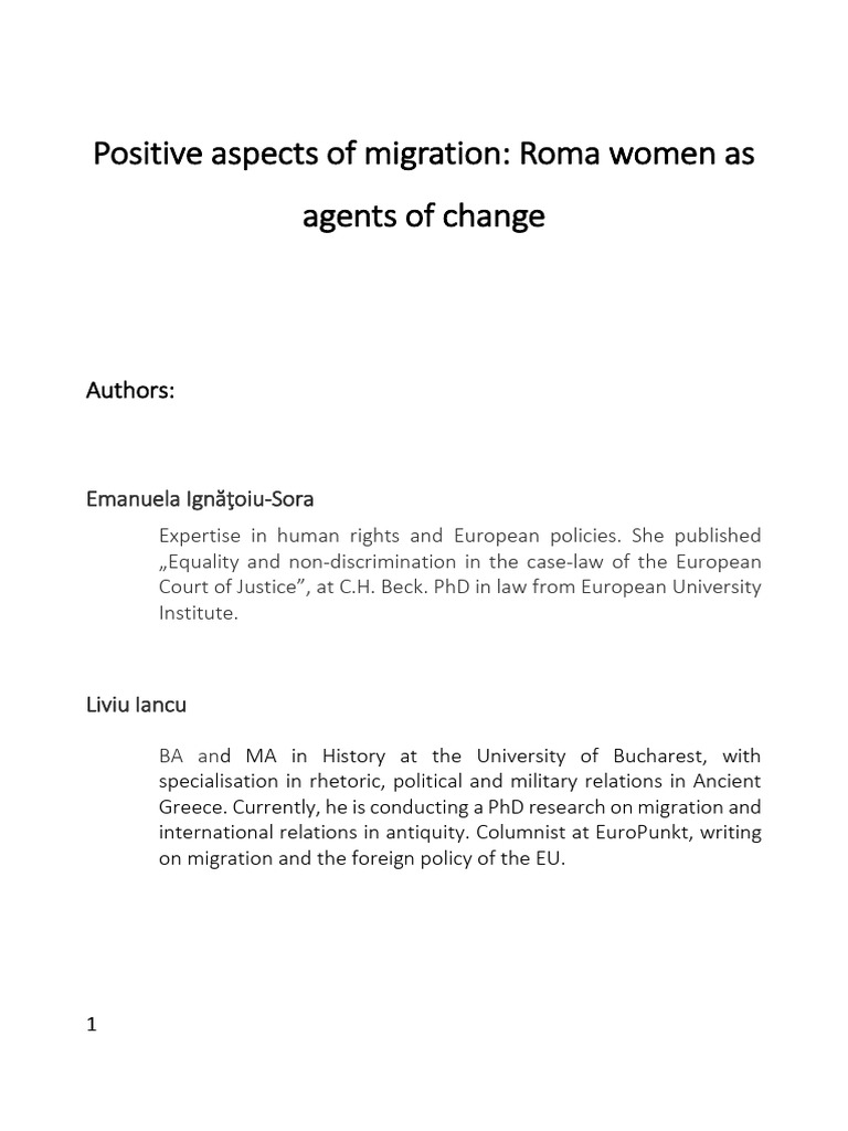 Roma Women: Migration as Empowerment | PDF | Romani People | Human ...