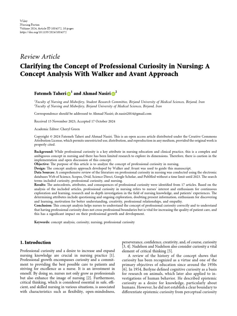 Clarifying The Concept of Professional Curiosity I | PDF | Curiosity ...