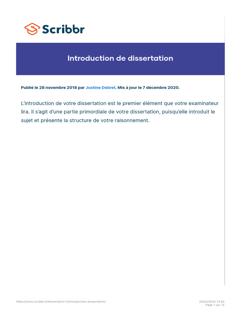 Rédiger une introduction de dissertation | PDF | Liberté