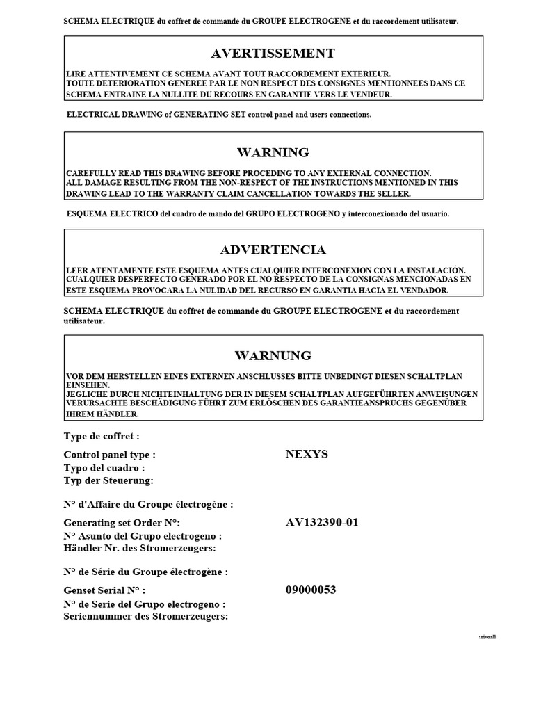 Schéma de Raccordement Groupe Électrogène PDF Composant Électronique — free download