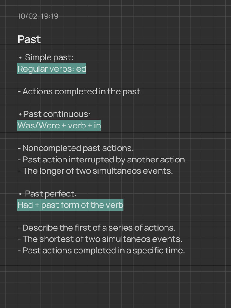 Past Tenses | PDF | Language Arts & Discipline