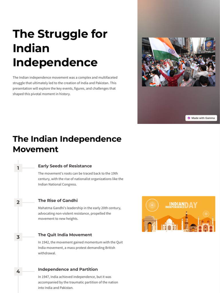 The Struggle For Indian Independence Pdf Partition Of India