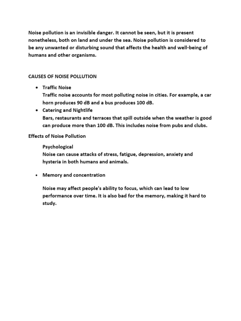 Noise Pollution Edited Pdf Foreign Language Studies