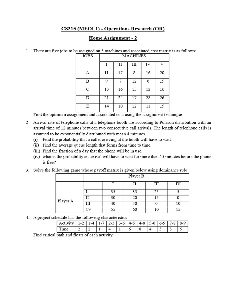 CS315 - Home Assignment - 2 | PDF | Applied Mathematics