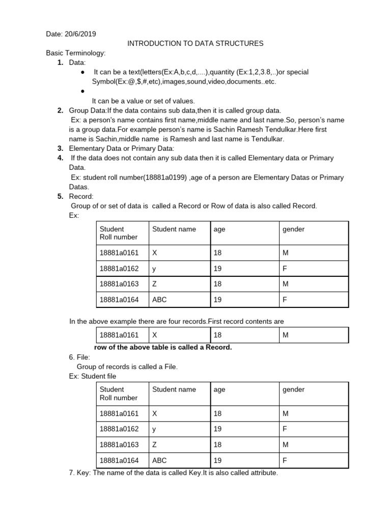 Introduction to Data Structures Basics | PDF | Time Complexity | Queue ...