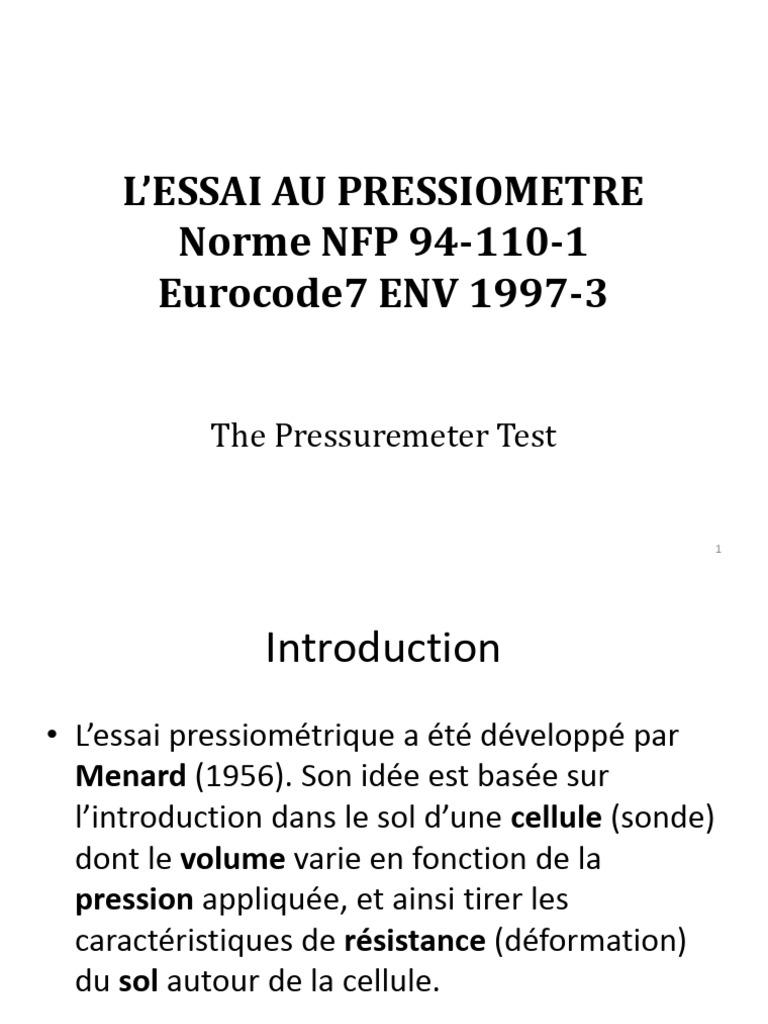 Essai Pressiométrique : Méthodes et Applications | PDF | Fondation ...