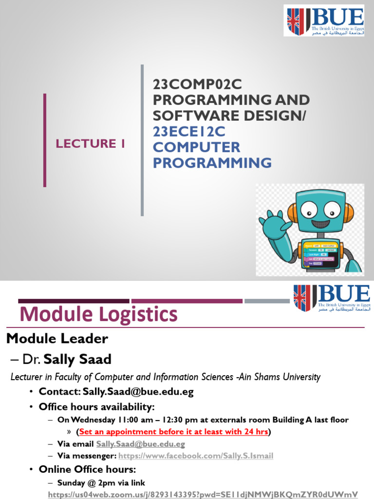 BUE Computer Science Module Overview | PDF | Computer Programming ...